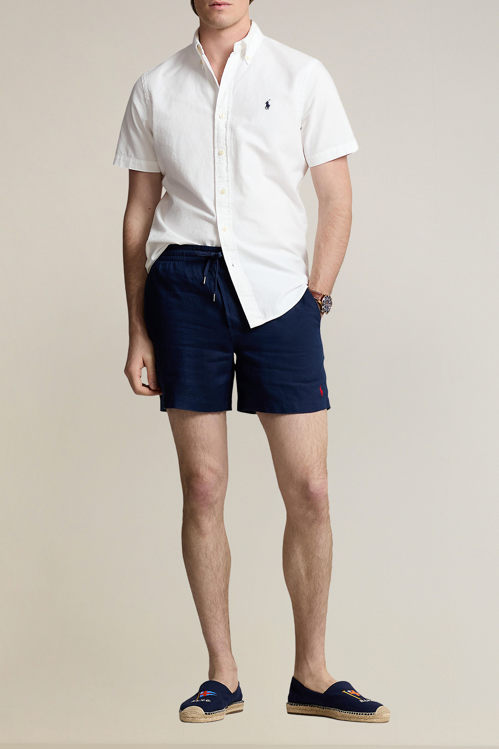 תמונת כל הלוק של מכנסיים קצרים מפשתן POLO RALPH LAUREN